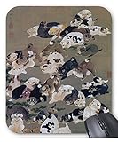 伊藤若冲『 百犬図 』のマウスパッド：フォトパッド（ 伊藤若冲シリーズ ） (E：トリミング-2)