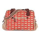 Pink Lining Not So Plain Jane Cream Bows on Red Changing Bag by Pink Lining