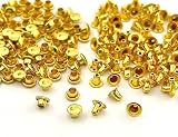 1「片6」 100組入 片面カシメ 頭6mm 足5mm カシメ 6mm カシメセット 革細工金具 かしめ カシメ金具 レザークラフト 金具 頭径6mm 足5mm,ゴールド