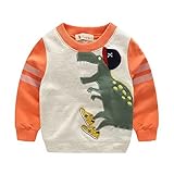 Kids Boys 'dinosaurストリップ長袖TシャツCartoonスウェットシャツ US サイズ: L カラー: オレンジ