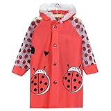 テントウムシかわいい赤ちゃんレインジャケットレインコート幼児幼児雨がMを着用します