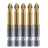 5 PC チタンコーティング 1/4 「六角シャンク 50 mm アンチスリップ電動ドライバビットセット