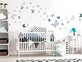 I-love-Wandtattoo WAS-10363 Wall stickers Kids Pastel butterflies in blue gray and greens 40 piece b