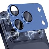 Hinnwer カメラカバー iPhone 17 Pro Max 用の カメラ保護 アルミ合金一体製 9H強化ガラス 全面保護 耐衝撃 高透過率 黒縁取り 露出オーバー防止【1枚】アイフォン17 Pro Max カメラフィルム 用の - インクブルー