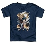 Trevco Jla-Supergirl No.1 - Short Sleeve Toddler Tee - Navy, Large 4T