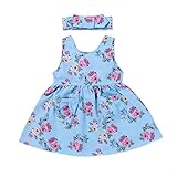 MyMei ワンピース ドレス スカート 子供服 ガールズウェア 通学 カジュアル 春夏ウェア 袖なし 花柄 伸縮性 通気性 吸汗 (120)