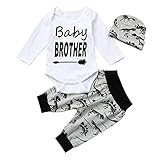 ベビー服セット、ppbuy幼児男の子文字プリントロンパース+恐竜パンツ+帽子3点服セット 18M