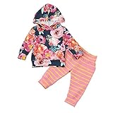 Tovadoo 子供服 ベビー服 女の子 パーカー+ズボン 秋冬 長袖 姉妹揃い 花柄 可愛い キュート ファッション 保育園 プレゼント