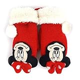 ミッキーマウスの ミニーマウス 冬 ベビー キッズ 幼児 手袋 子供手袋 毛糸 ミトン ニットグローブ ニット 手袋 ミトン グローブ 防寒 防風 保温効果 クリスマスプレゼント ギフト (2〜5歳)