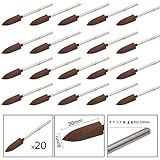 JINTONG ゴム砥石 2.35mmシャンク コーン 磨き 精密 砲弾型 セラミック 研磨 マウント20個入り