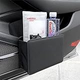 TOKOSIO 車用ゴミ箱 車用収納ケース 多機能車ゴミ箱 レザー 車用収納ケース ソフトゴミ箱 ドア収納 小物入れ 大容量 後部座席収納 簡単開閉 省スペース 耐久性 運転席用 対応 デスクも適用 ブラック