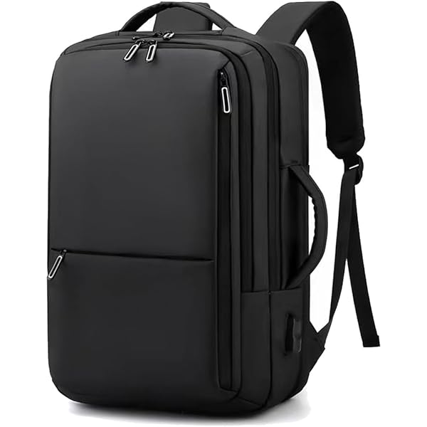 POSO 男性拡張可能なバックパック 17.3 インチのラップトップ用耐衝撃