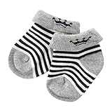(チャックル) chuckle *ボンシュシュ*王冠ボーダー新生児靴下【ソックス】【7-8cm】 グレー 7-8cm P9312-00-00