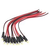 TOOGOO 10件の12V DCパワーテール　ピグテールオス5.5 * 2.1mmケーブルワイヤプラグ　CCTVセキュリティのため