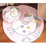赤ちゃんのおもちゃカスタム綿の赤ちゃんのクロールマット子供のクロールパッドの装飾毛布のゲームの毛布 (ユニコーン)