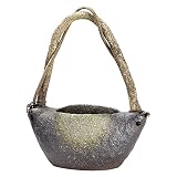 黒釉変型花入(信楽焼) [26 x 15 x 13cm 1900g] 【花瓶】 | 料亭 旅館 和食器 飲食店 おしゃれ 食器 業務用