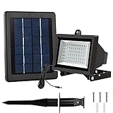 LTE ソーラーライト 60LED投光器 太陽光パネル充電 自動点灯 アウトドアライト 屋外照明 防犯用