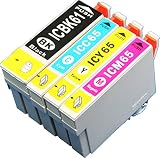 エプソン純正互換インク「IC4CL6165」（ICBK61, ICC65, ICY65 ICM65）4色セット ICチップ付き（デジコムオリジナル）