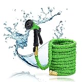 Green 50FT Stronger Double Latex Inner Tube Prevent Leaking Strongest Expandable Solid Brass (With V