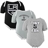 NHL Reebok Los Angeles Kings新生児3 - Pack TinyファンCreepers – アッシュ/ブラック/シルバー ブラック