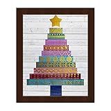 Mellowギフトツリー: Contemporaryクリスマスツリーグラフィックペイントでクール色壁アートプリント 20x24 HBO0000099FRM20X24SES