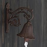 フラワータイプドアベルレトロチャイムズ鋳鉄製のドアベルホーム装飾