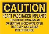 Brady 25254 Plastic Radiation & Laser Sign, 7" X 10", Legend "Heart Pacemaker Implants This Room Con
