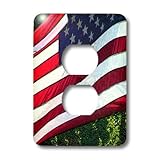 3dRose lsp_48322_6 an American Flag Flying in The Wind with Texture, Red, White and Blue and Grain L