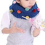 Snoneキッズ スヌード ニット ネックウォーマー 子ども マフラー ストール 秋 冬 かわいい 毛玉付き ベビー ガールス スター 防寒 ふわふわ あったか ファッション 男の子 女の子 小学生 