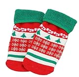 rukiwaベビークリスマスソックス滑り止め子供のソックスコットンブレンドソフト床ソックス カラー: ホワイト