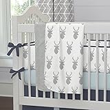 Carousel Designs Silver Gray Deer Head Crib Blanket by Carousel Designs