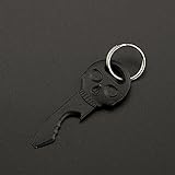 Tiptiper 多機能ポケットサバイバルツール、頭蓋骨多機能キーホルダー栓抜きネジドライバカッター屋外スポーツ