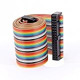 uxcell　ジャンパーワイヤ　IDCフラットケーブル　リボンケーブル　オス-オスコネクタ　34ピン　34ウェイ　66cm長さ