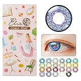 エティア-クールワンデー-全23色【1箱6枚入り】宝石発色の2次元カラコン 紫 パープル オルタンシア -0.00 度なし