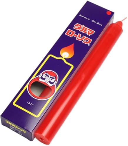 Amazon｜朱ダルマ ローソク 20号/3本 燃焼時間約9時間 225g 日本製