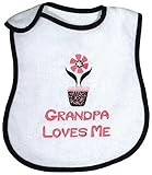 Raindrops Grandpa Loves Me Embroidered Bib, Black by Raindrops [並行輸入品]