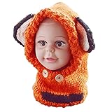 Vin beauty ベビートッドラー 冬暖かい 1セット かわいい耳でフォックスモデル ビーニーハット ニットスカーフ ラブリーアクセサリー