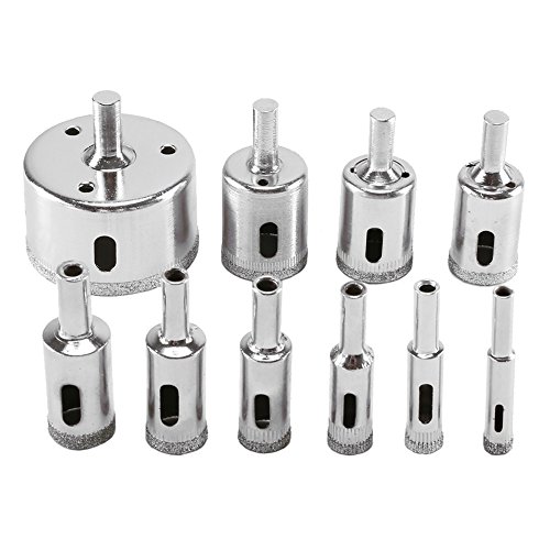 ダイヤモンド コアビット Manyee ガラス ホールソー インパクト 陶器 大理石 タイル 木材 穴あけ コアドリル ビット 切削工具 タイルカッター 10個セット 工具専科