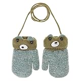 キッズ ベビーグローブ 手袋 紐付き ミトン型 クマさん 厚手 保温 防寒 1-5歳 かわいい スキーウエア 雪遊び おでかけ 通園 男の子 女の子 秋冬 5色