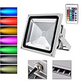 VINGO 30W LED 投光器 RGB スポットライト フラッドライト イルミネーションライト 舞台照明 雰囲気作成 屋外照明 多機能 16色イルミネーション 高輝度 景観照明 リモコン付き IP
