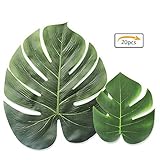 LEOBRO Tropical Palm Leaves Simulation Leaf Artificial Tropical Green Plant Leaves 13 Inch and 8 Inc