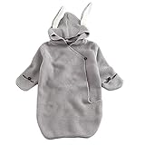 Ochine ベビー おくるみ 寝具 可愛いウサギ ニット寝袋 赤ちゃん 新生児用 赤ちゃん用品 秋冬用 長袖 パジャマ 封筒型 通気 プレゼント 出産祝い 0-6月に適応