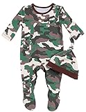 (コ-ランド) Co-land ベビーロンパース 長袖 クールネック カバーオール 幼児 赤ちゃん 迷彩柄 子供服 足カバー付き ハット付き 59