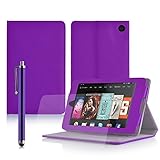 Casezilla Amazon Fire HD 6 Tablet Multi-Function Purple Leather Case / Typing & Viewing Stand / Flip