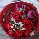 花束 フラワー 生花 大臣賞受賞 デザイナー （ レッド 系 ） お任せ 花 束 Mサイズ