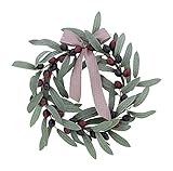 エルアーツ 造花 オリーブリース 全長25cm・実2.5cm E5905-00