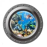 3dオーシャンビューウィンドウ潜水艦壁ステッカーデカール舷窓グラフィックス海ポータルピールスティック海クルーズ壁アート子供部屋装飾^ w004。