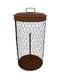 High Quality Paper Towel Basket with Lid, 6.5 x 13-Inch, Rustic