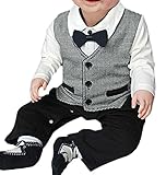 Bevalsaベビー フォーマル ベビー服 男の子 ロンパース 長袖 蝶ネクタイ セレモニー 結婚式 パーティー コスチューム
