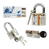 学習者の練習用のロックピックセットを備えた3個の透明なロック